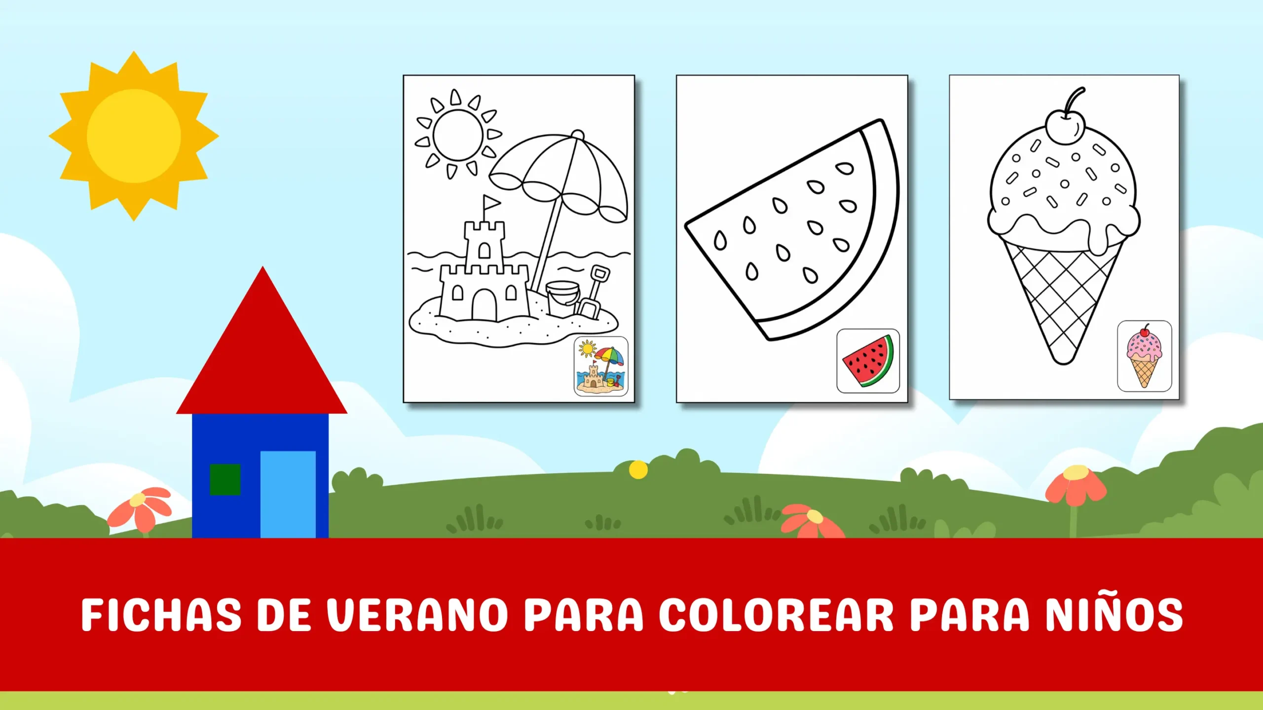 Fichas de Verano para Colorear para Niños